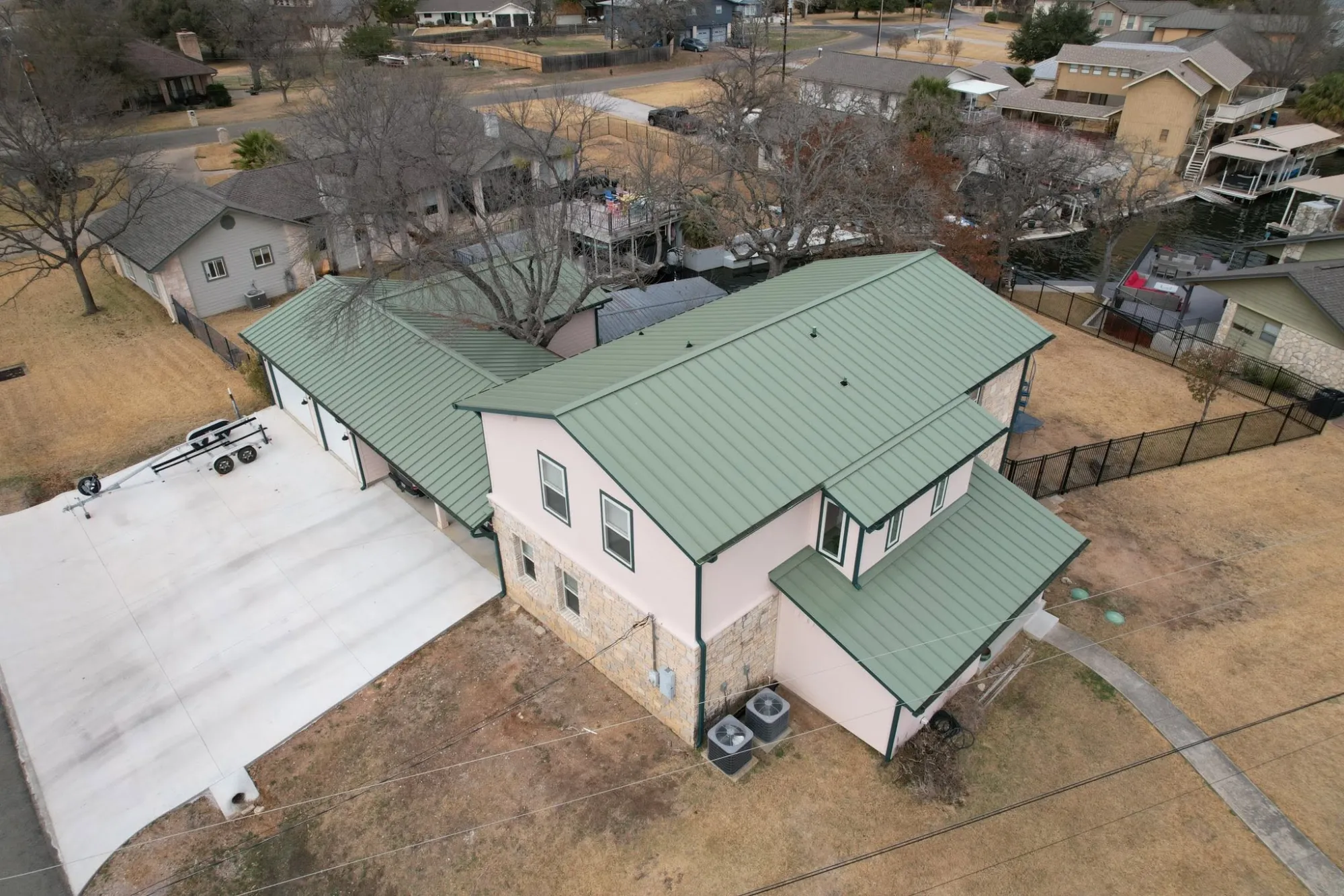 Charcoal standing seam metal roof